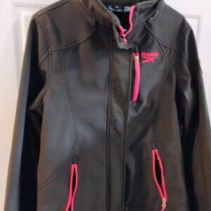 Reebok Black Jacket with Pink Trim Size Large